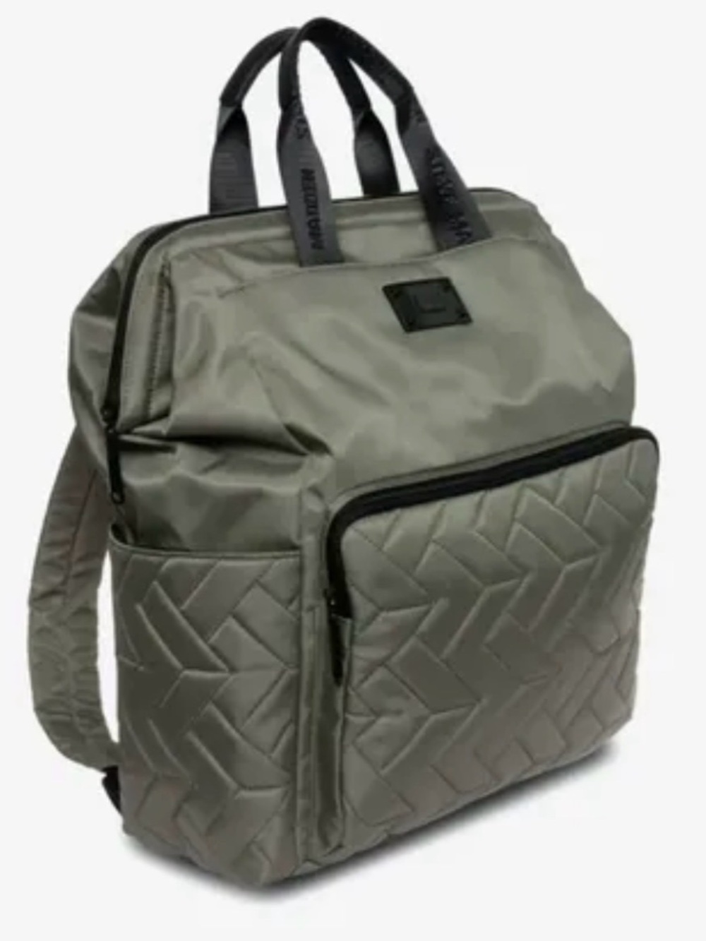 Steve Madden Olive Green Quilted Backpack Tote